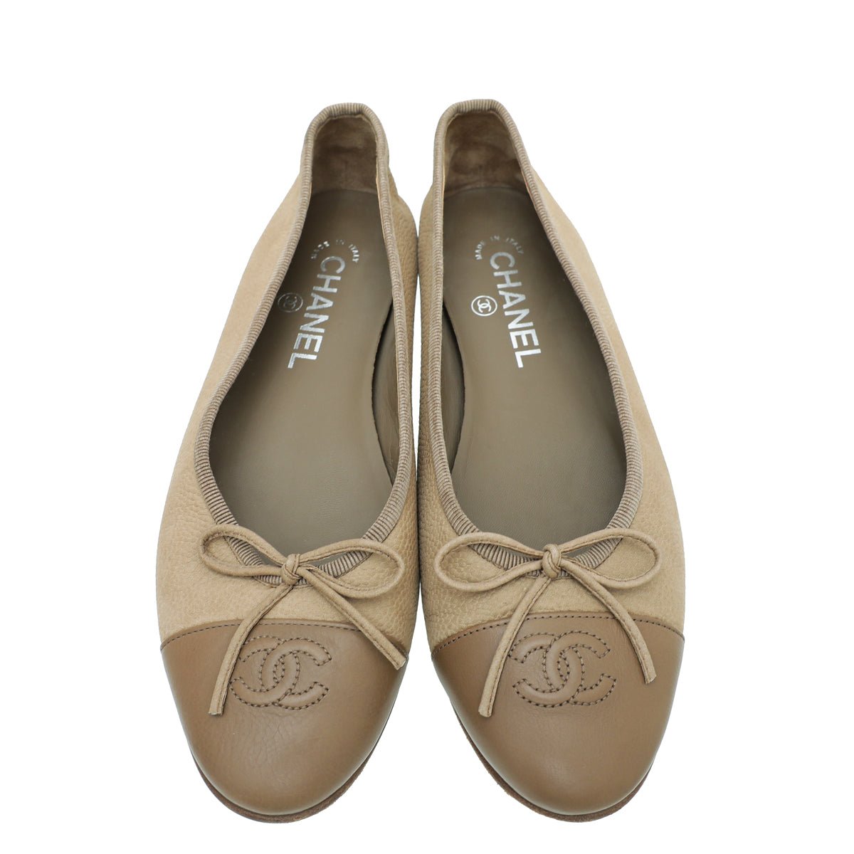 Chanel Bicolor CC Cap Toe Ballet Flats 38-Chanel-THE CLOSET
