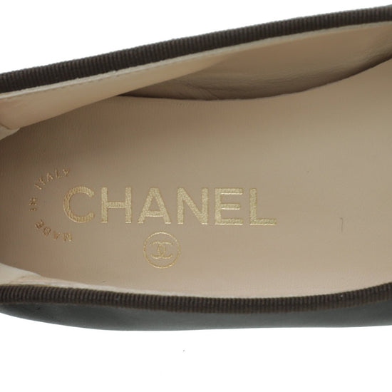 Chanel - Chanel Bicolor CC Cap Toe Ballet Flats 38 | The Closet