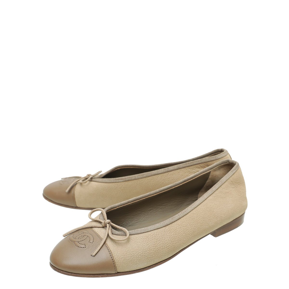 Chanel Bicolor CC Cap Toe Ballet Flats 38-Chanel-THE CLOSET