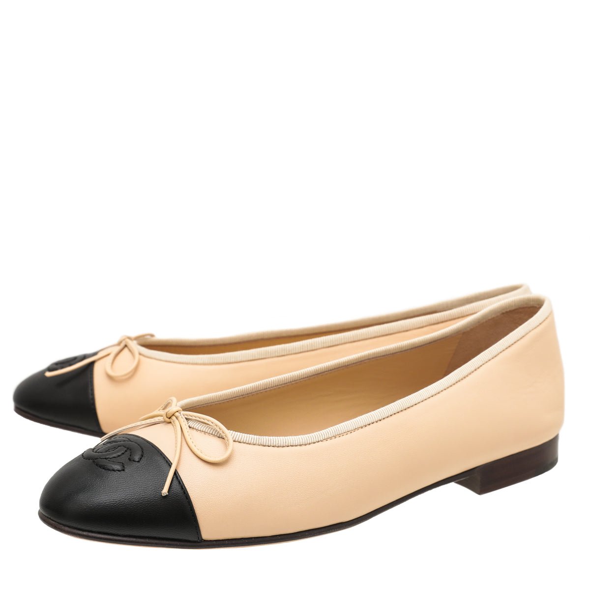 Chanel Bicolor CC Cap Toe Ballet Flats 39.5-Chanel-THE CLOSET