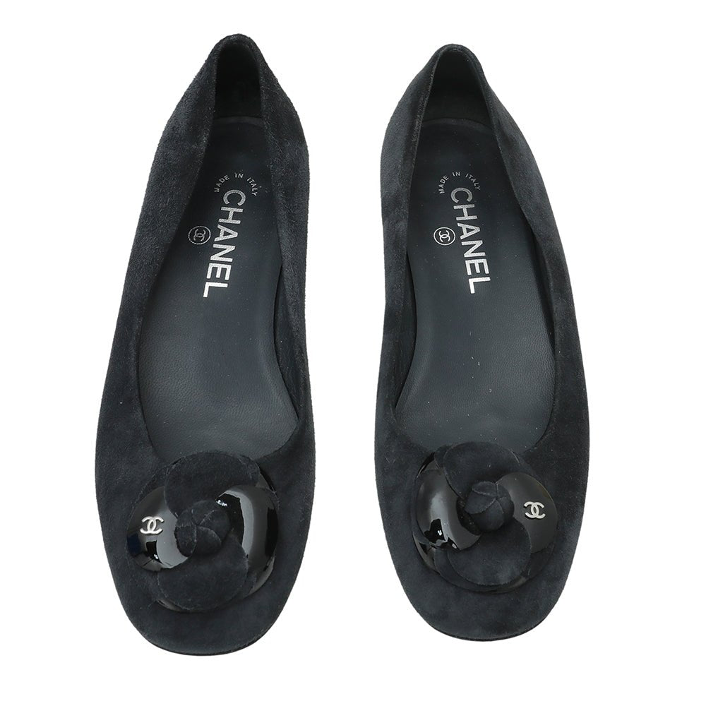 Chanel Bicolor CC Cap Toe Camellia Flat Ballerina 37.5-Chanel-THE CLOSET