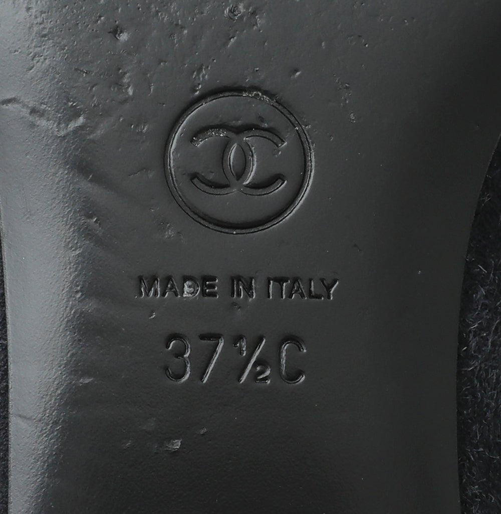 Chanel Bicolor CC Cap Toe Camellia Flat Ballerina 37.5-Chanel-THE CLOSET