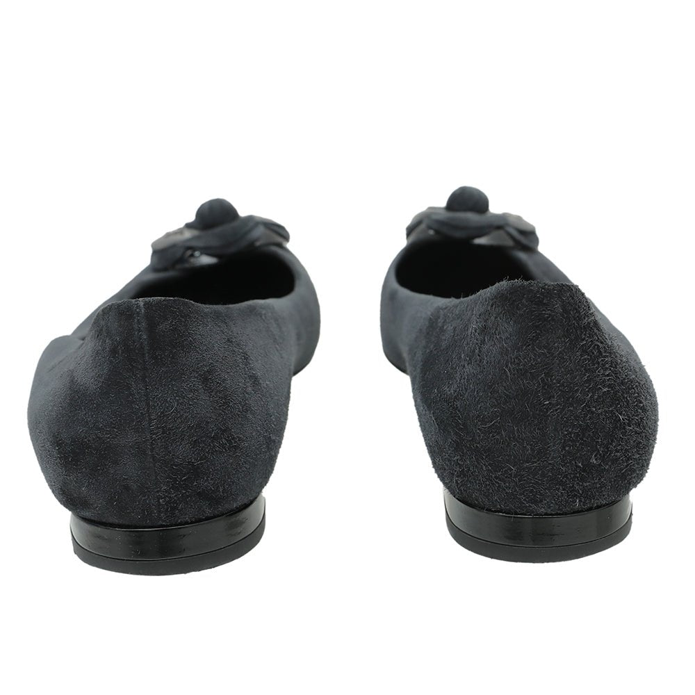 Chanel Bicolor CC Cap Toe Camellia Flat Ballerina 37.5-Chanel-THE CLOSET