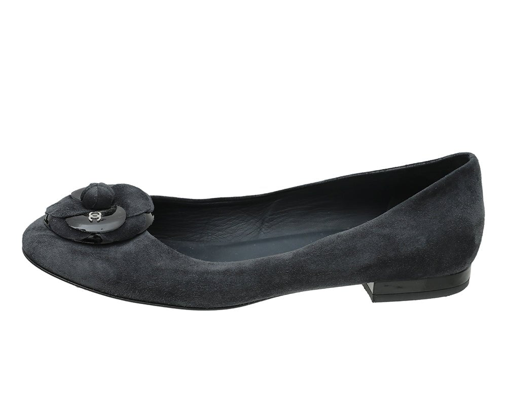 Chanel Bicolor CC Cap Toe Camellia Flat Ballerina 37.5-Chanel-THE CLOSET