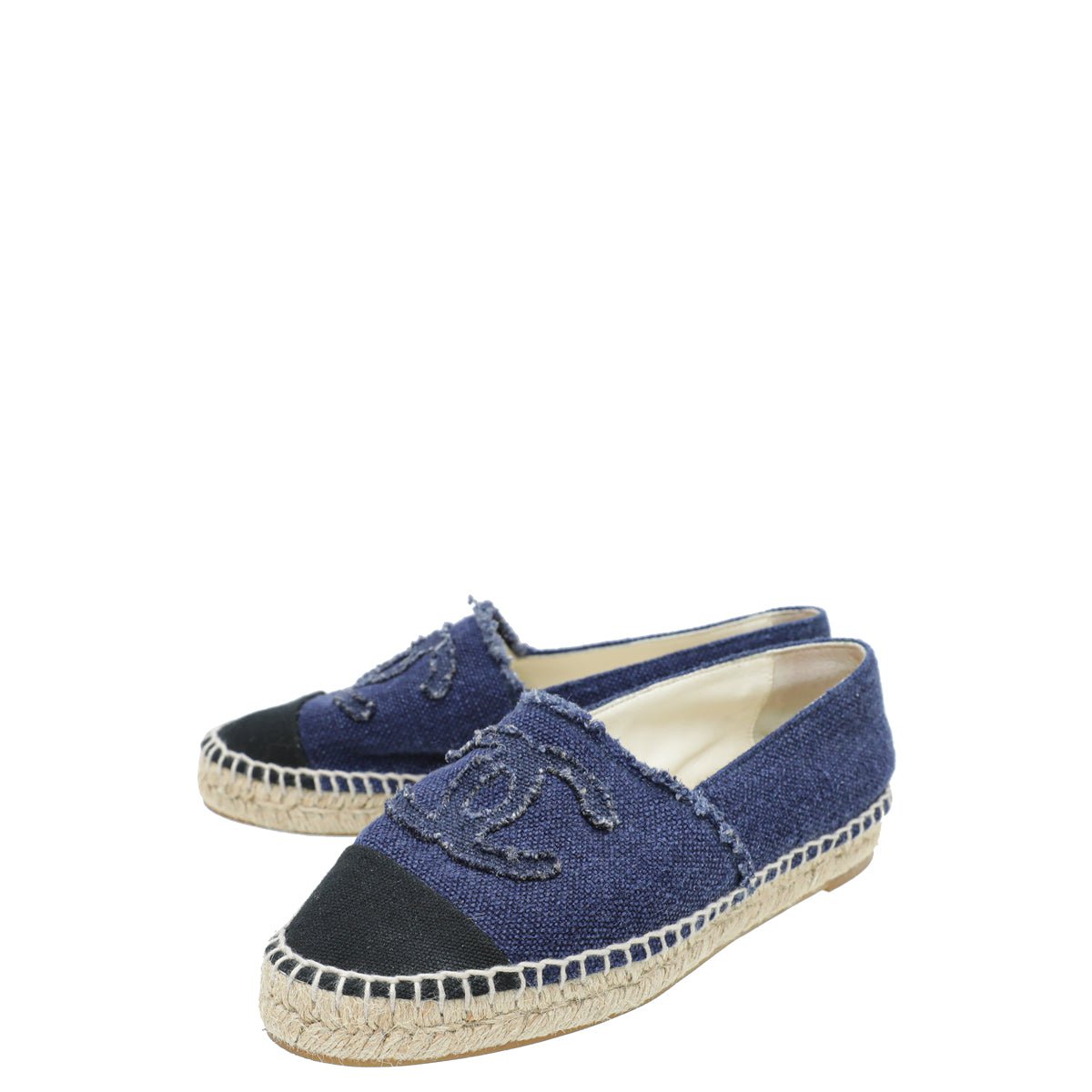 Chanel Bicolor CC Cap Toe Canvas Espadrille 35-Chanel-THE CLOSET