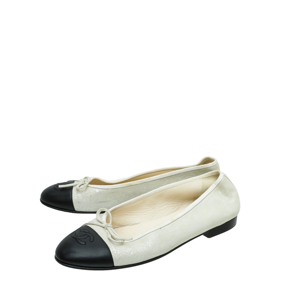Chanel Bicolor CC Cap Toe Flat Ballet 38-Chanel-THE CLOSET