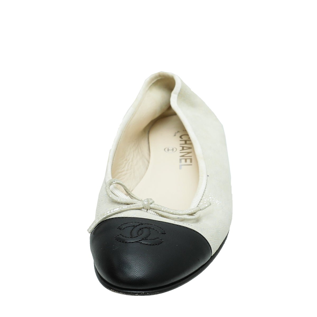 Chanel Bicolor CC Cap Toe Flat Ballet 38-Chanel-THE CLOSET
