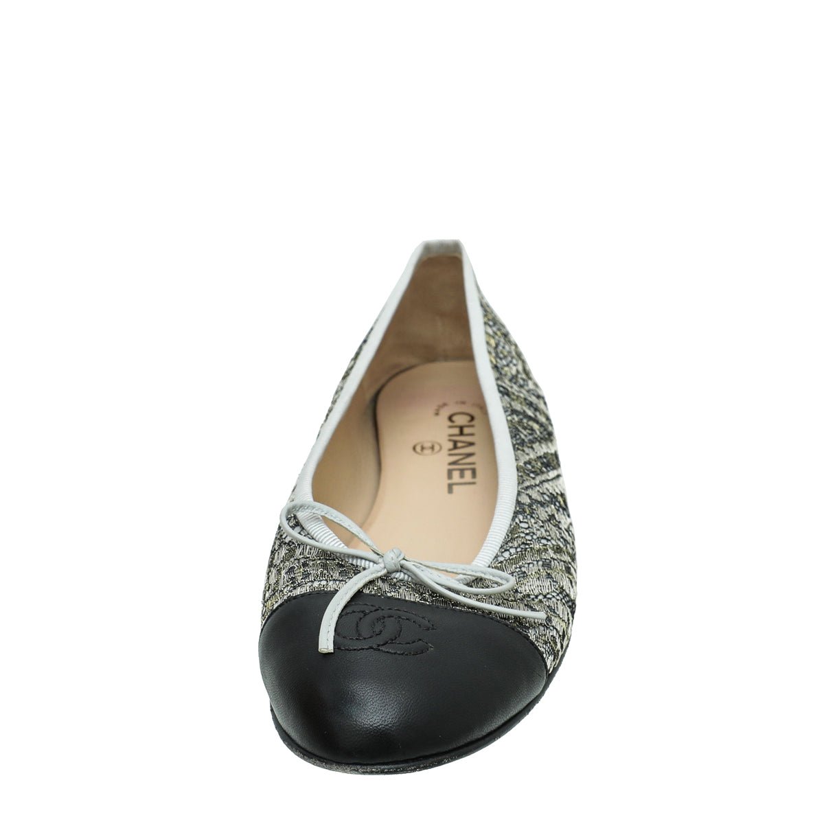 Chanel Bicolor CC Cap Toe Lace Flat Ballet 38-Chanel-THE CLOSET