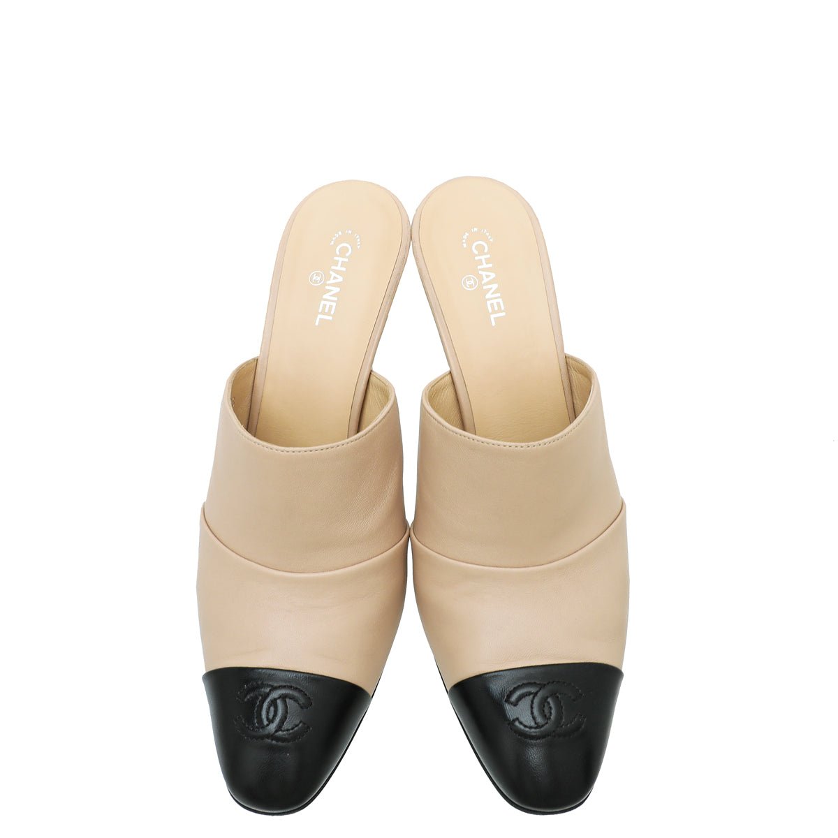 Chanel Bicolor CC Cap Toe Lambskin Mules 41-Chanel-THE CLOSET