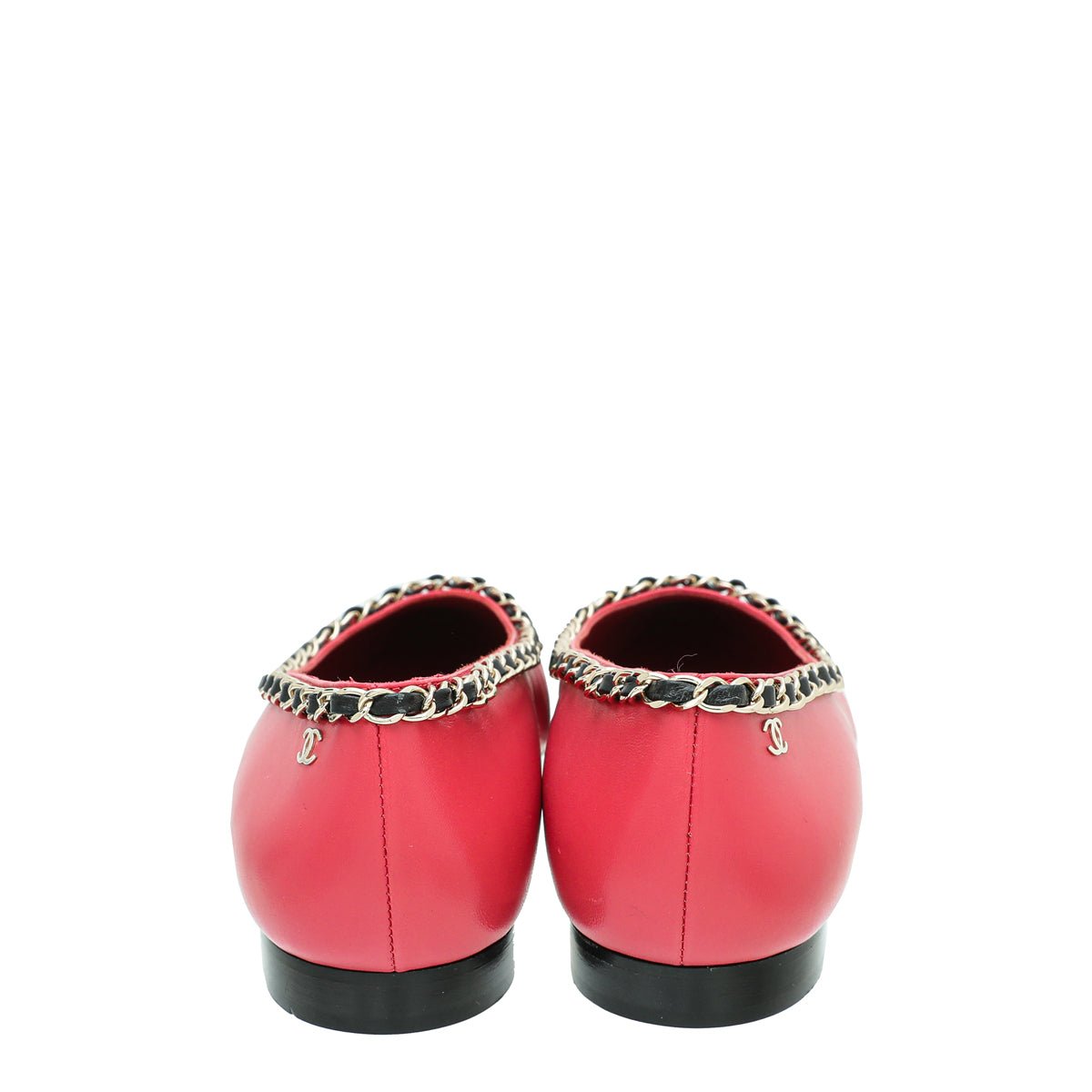 Chanel Bicolor CC Cap Toe Pointed Chain Flat Ballet 39.5-Chanel-THE CLOSET