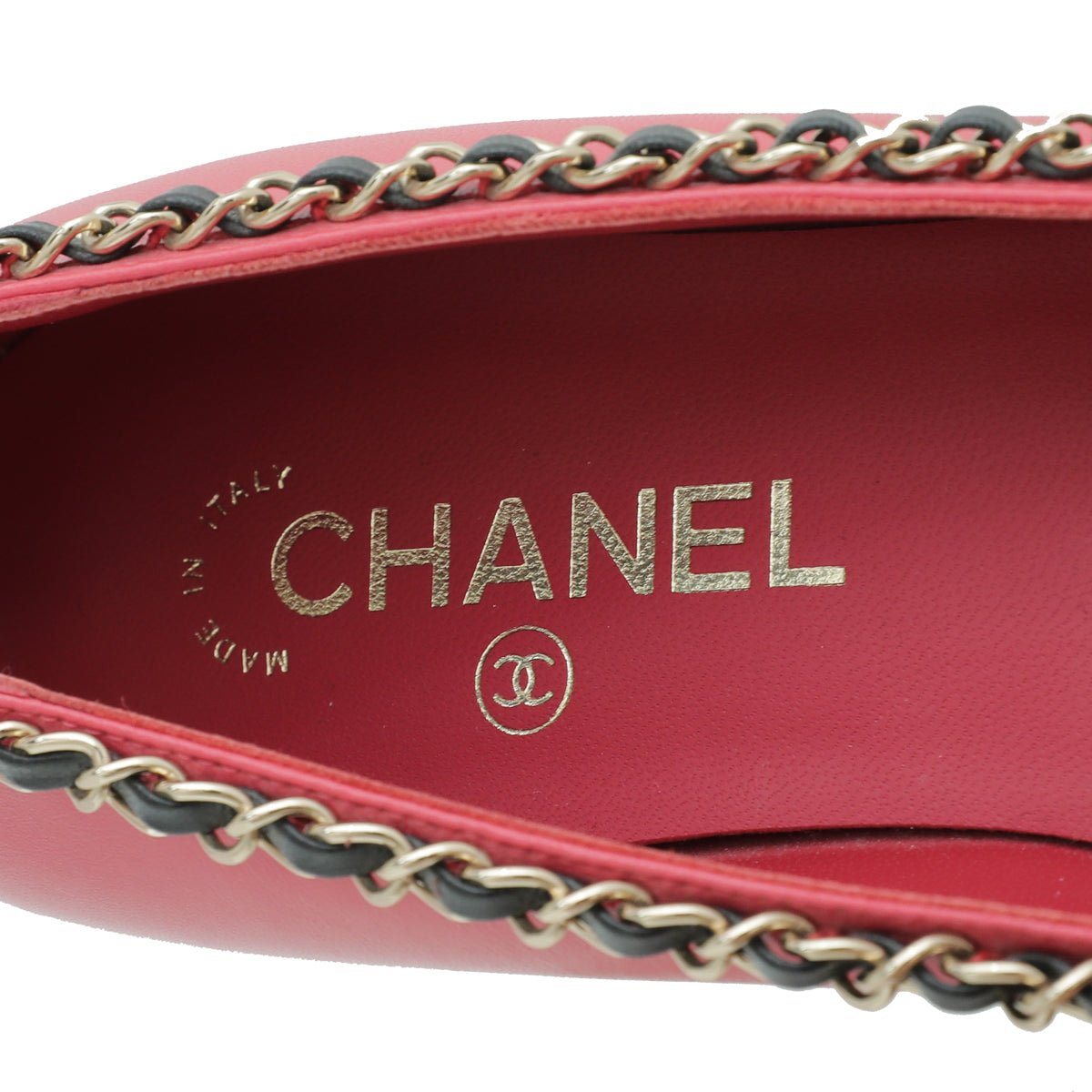Chanel Bicolor CC Cap Toe Pointed Chain Flat Ballet 39.5-Chanel-THE CLOSET