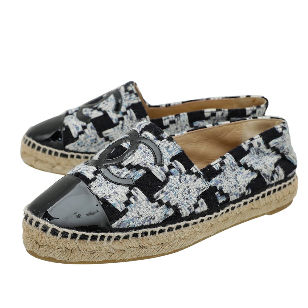 Chanel Bicolor CC Cap Toe Tweed Espadrille 37-Chanel-THE CLOSET