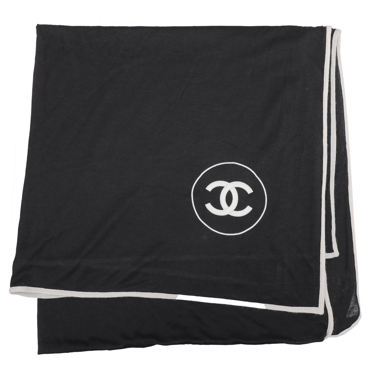 Chanel Bicolor CC Cashmere Silk Stole Scarf-Chanel-THE CLOSET