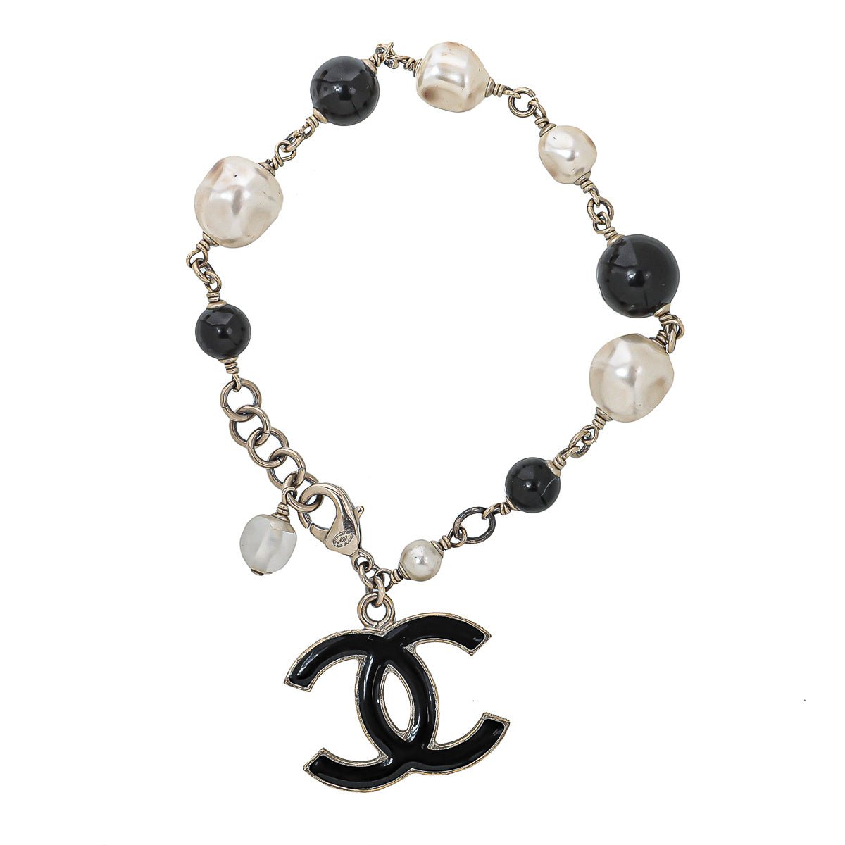 Chanel Bicolor CC Enamel Faux Pearl Bracelet-Chanel-THE CLOSET