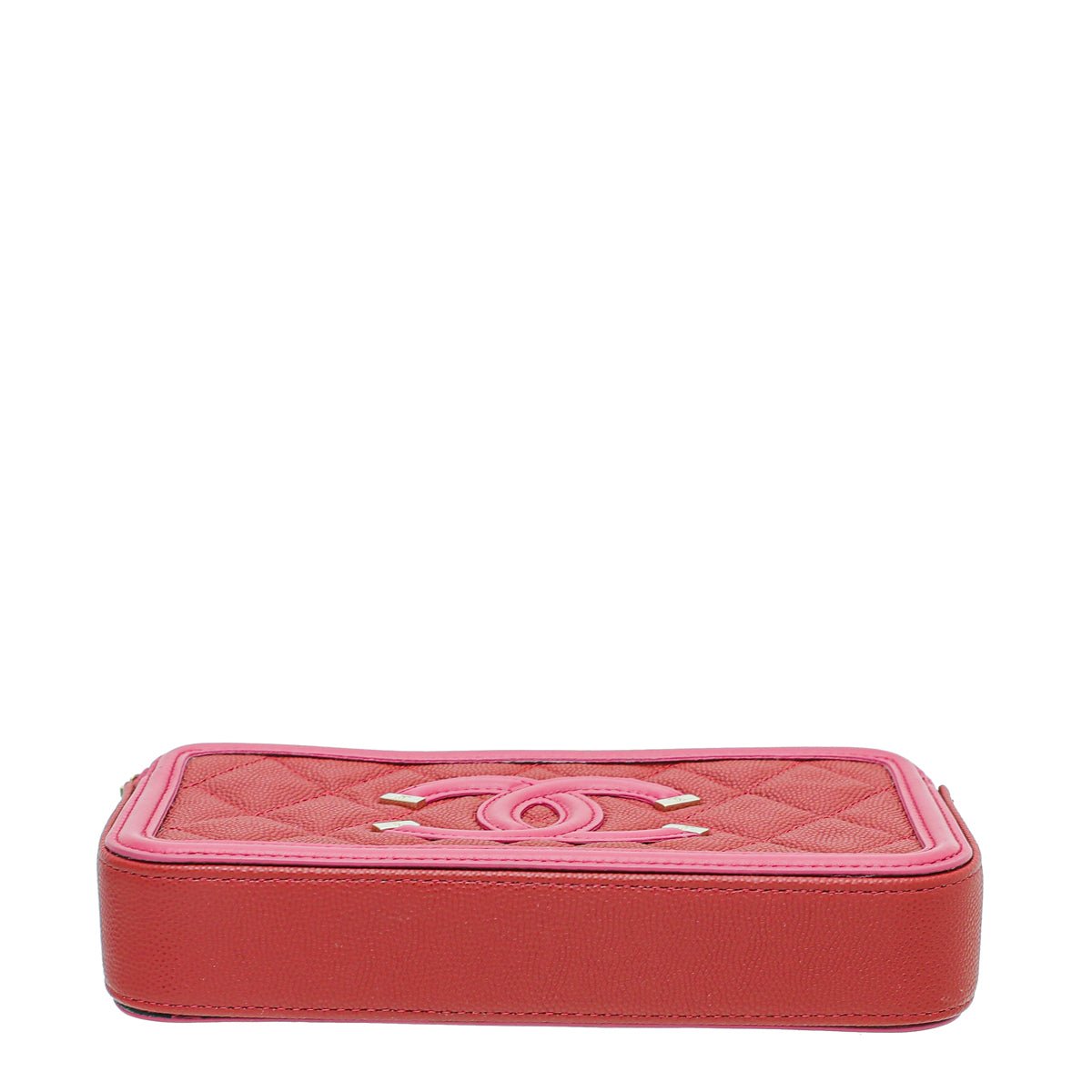 Chanel Bicolor CC Filigree Caviar Double Zip Clutch Chain-Chanel-THE CLOSET