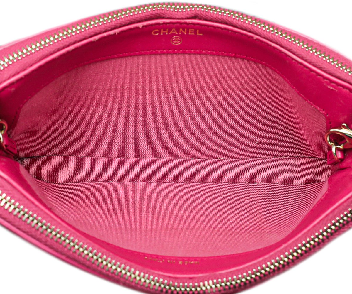 Chanel Bicolor CC Filigree Caviar Double Zip Clutch Chain-Chanel-THE CLOSET