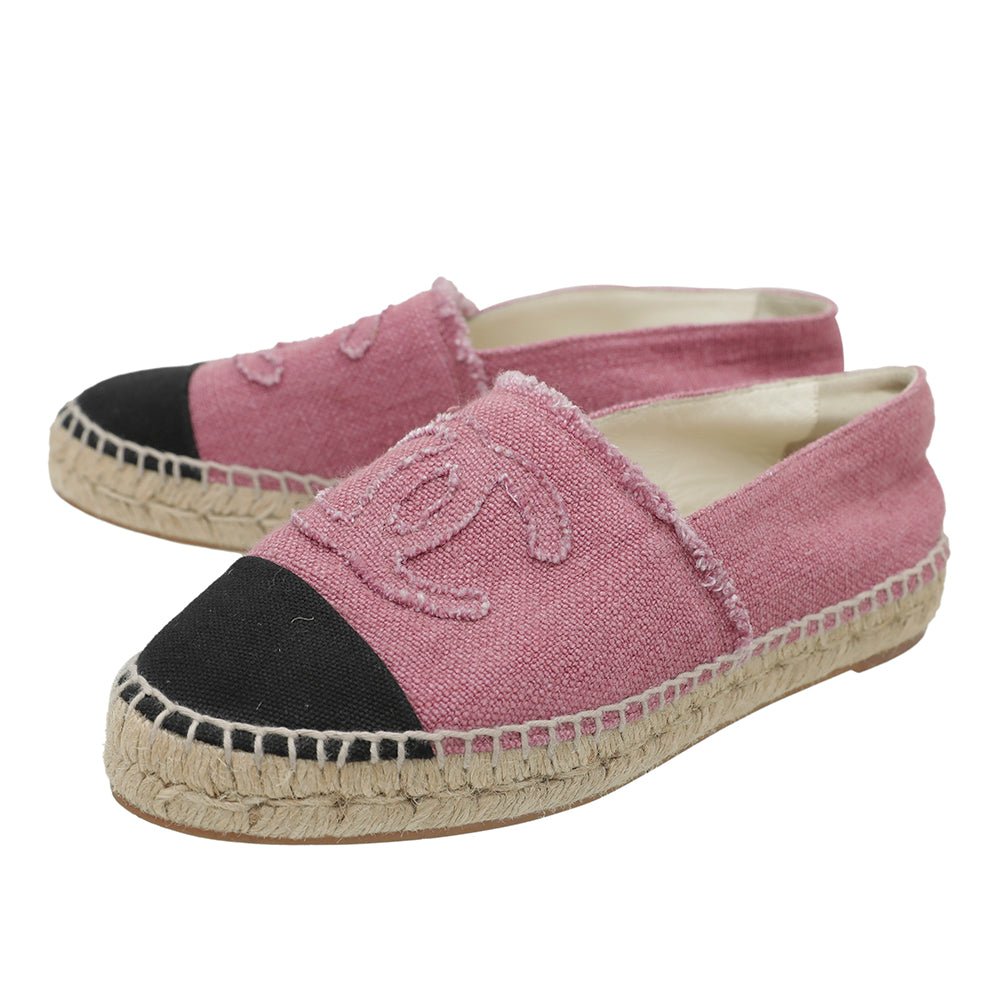 Chanel Bicolor CC Linen Espadrille 36-Chanel-THE CLOSET