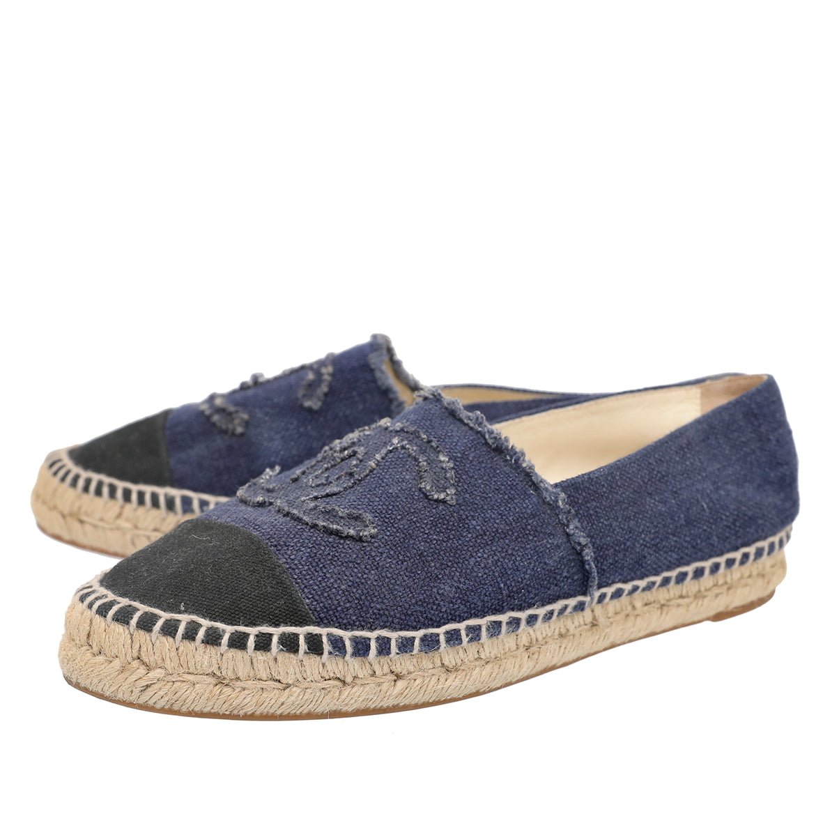 Chanel Bicolor CC Linen Espadrille 40-Chanel-THE CLOSET