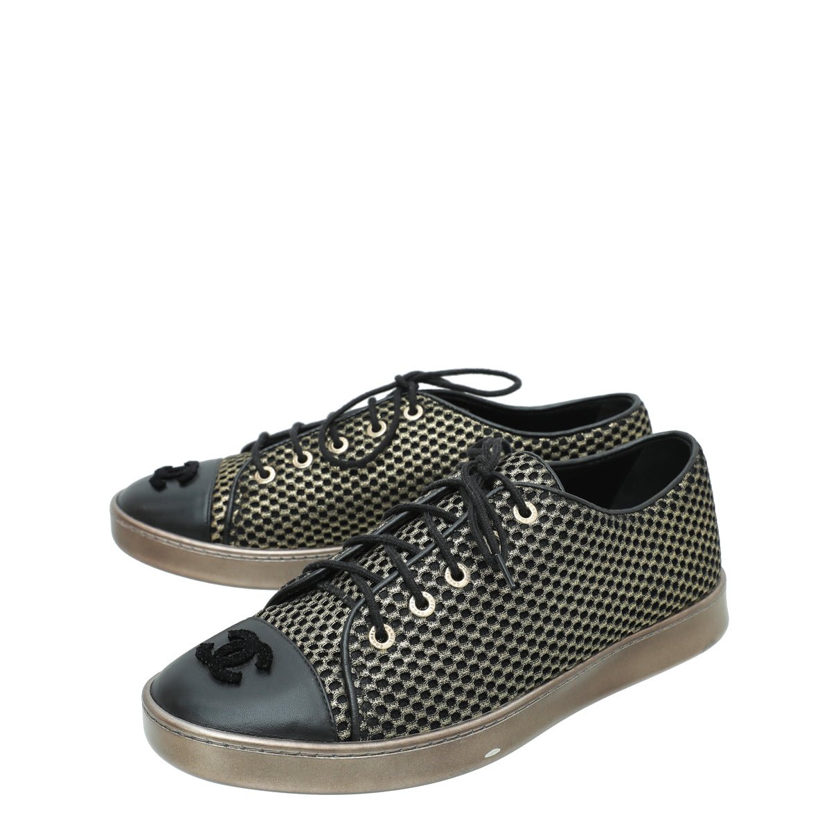 Chanel Bicolor CC Low Top Sneakers 37.5-Chanel-THE CLOSET