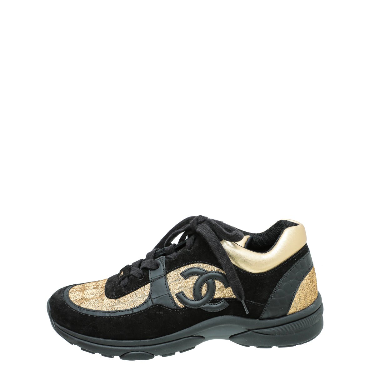 Chanel Bicolor CC Metallic Suede Sneaker 38-Chanel-THE CLOSET