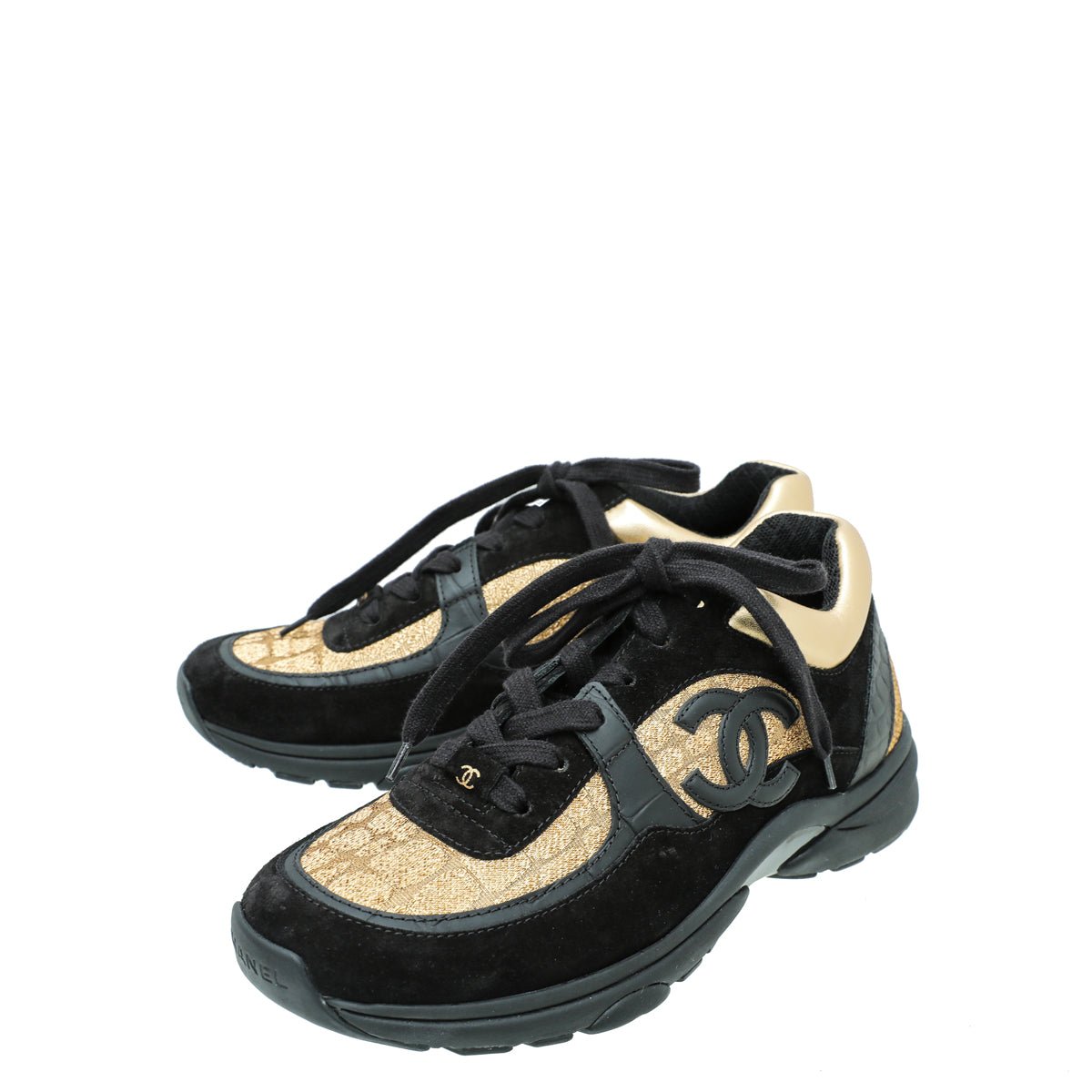 Chanel Bicolor CC Metallic Suede Sneaker 38-Chanel-THE CLOSET