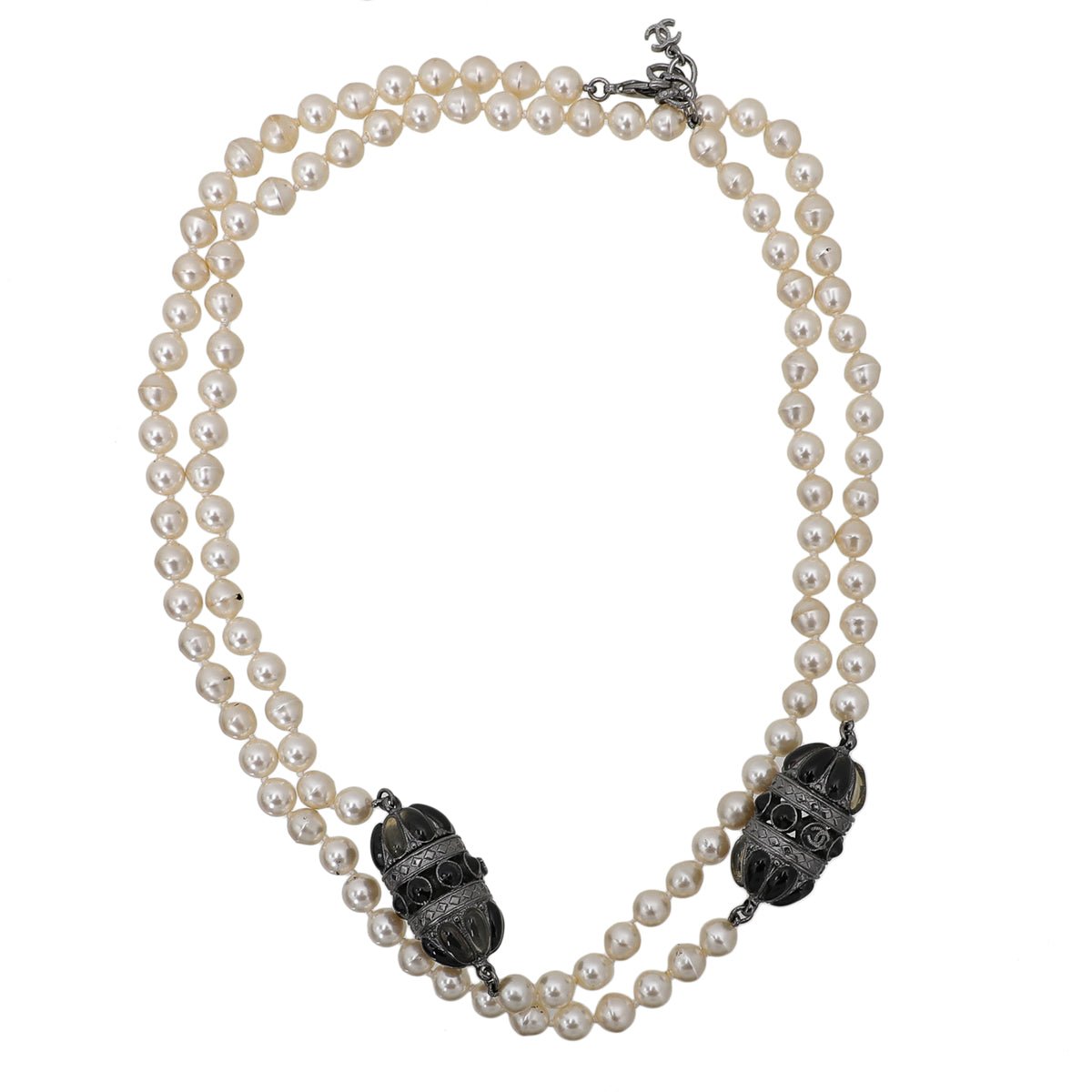 Chanel Bicolor CC Pearl Paris Byzance Links Necklace-Chanel-THE CLOSET
