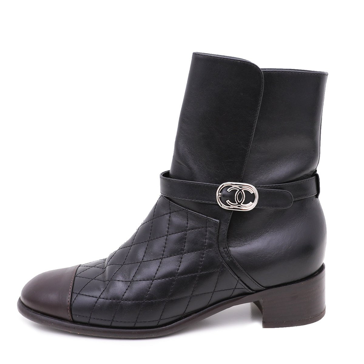 Chanel Bicolor CC Quilted Ankle Boots 39.5-Chanel-THE CLOSET