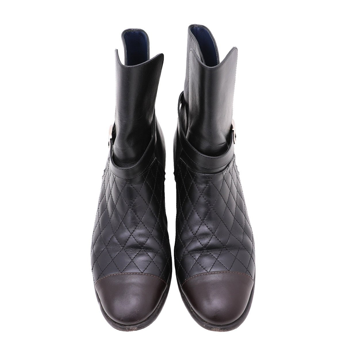 Chanel Bicolor CC Quilted Ankle Boots 39.5-Chanel-THE CLOSET
