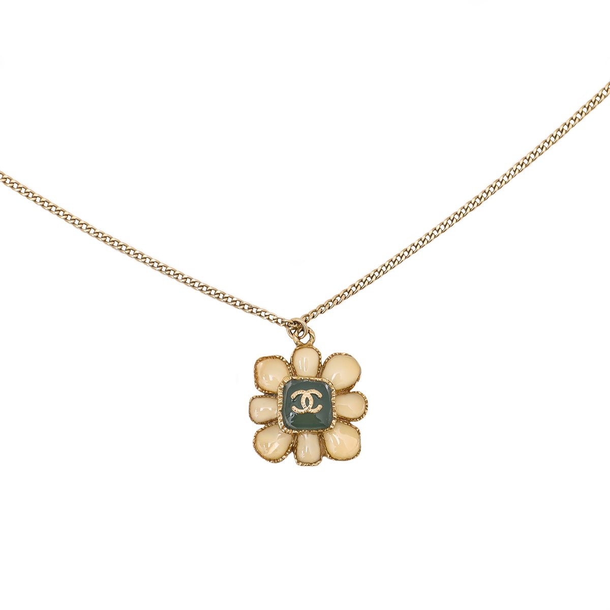 Chanel Bicolor CC Resin Pendant Necklace-Chanel-THE CLOSET