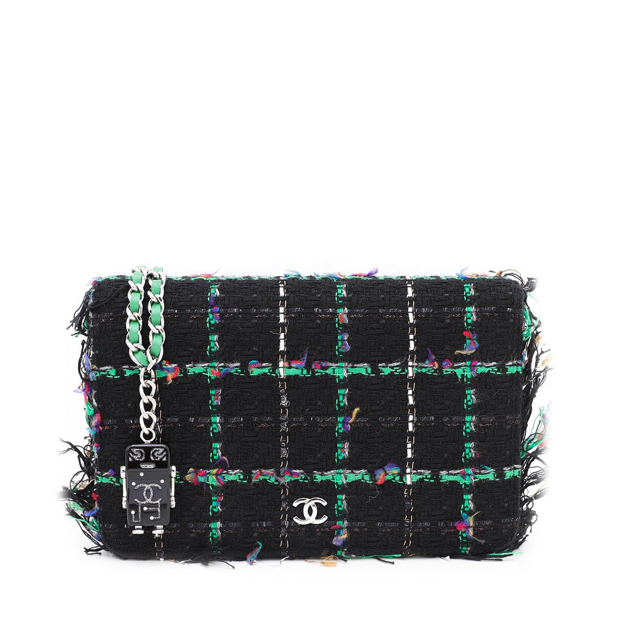The Closet - Chanel Bicolor CC Robot Tweed Wallet On Chain | The Closet