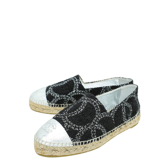 Chanel Bicolor CC Tweed Cap Toe Espadrille 37-Chanel-THE CLOSET