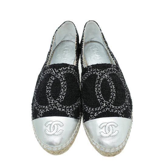 Chanel Bicolor CC Tweed Cap Toe Espadrille 37-Chanel-THE CLOSET