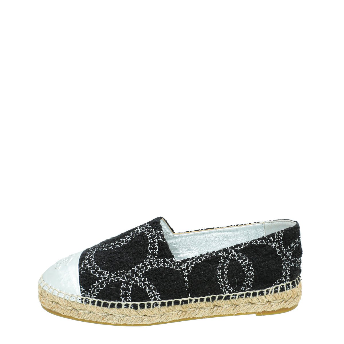 Chanel Bicolor CC Tweed Cap Toe Espadrille 37-Chanel-THE CLOSET
