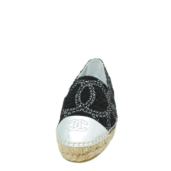Chanel Bicolor CC Tweed Cap Toe Espadrille 37-Chanel-THE CLOSET