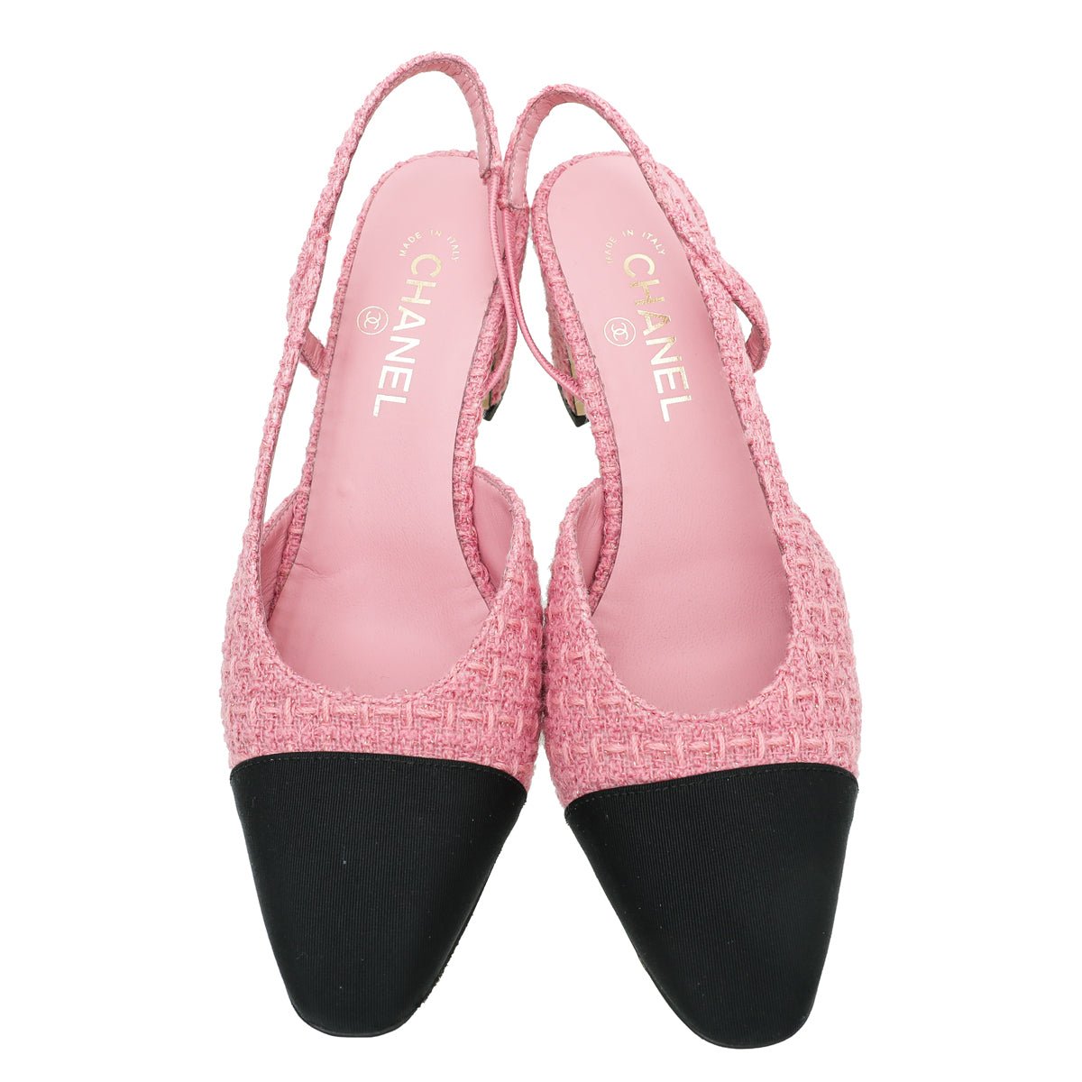 Chanel Bicolor CC Tweed Cap Toe Slingback 40 – THE CLOSET