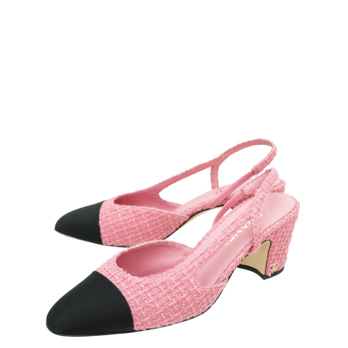 Chanel Bicolor CC Tweed Cap Toe Slingback 40-Chanel-THE CLOSET