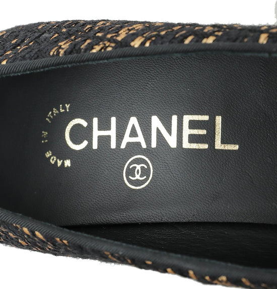 Chanel - Chanel Bicolor CC Tweed Round Tote Pump 38.5 | The Closet