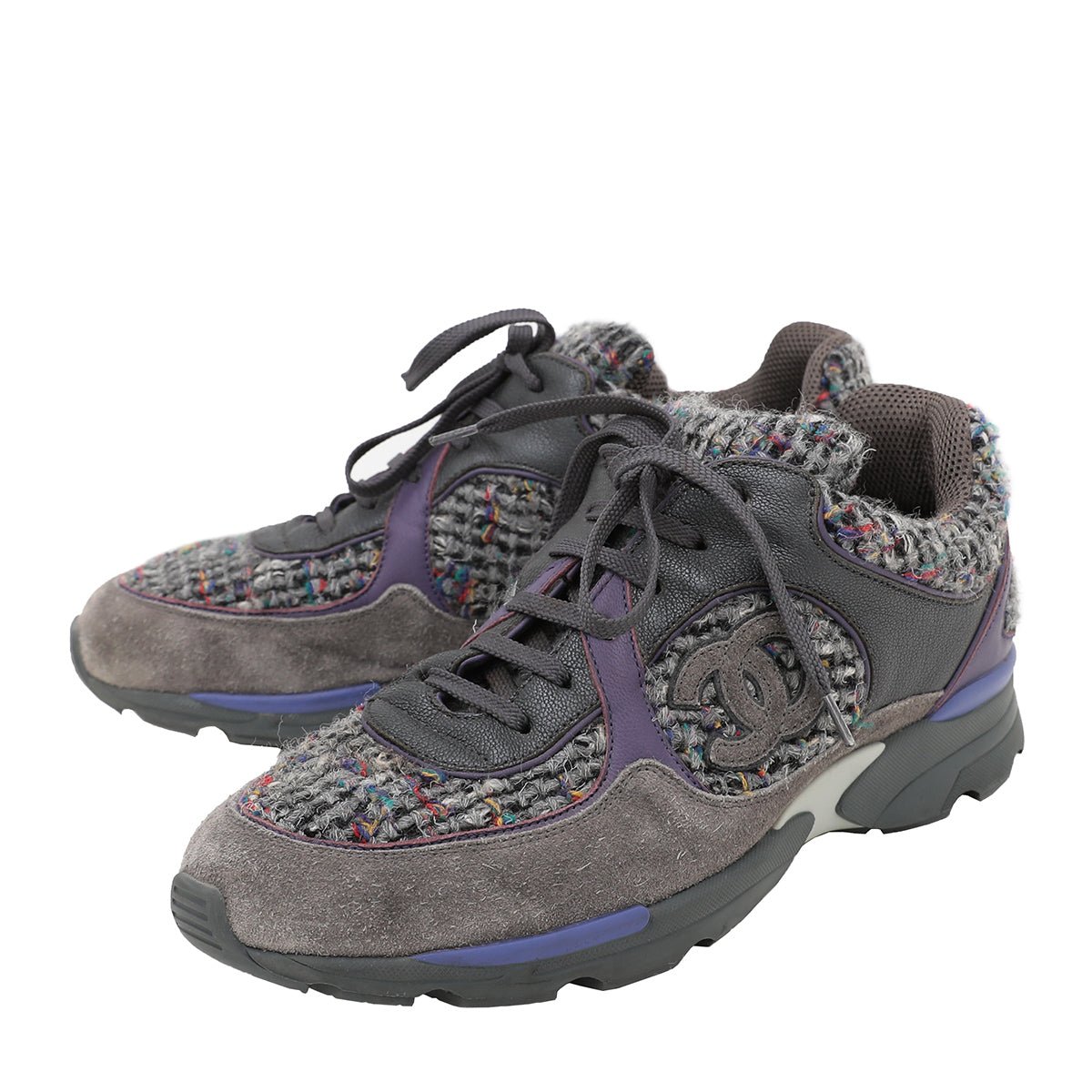Chanel Bicolor CC Tweed Sneakers 39.5-Chanel-THE CLOSET