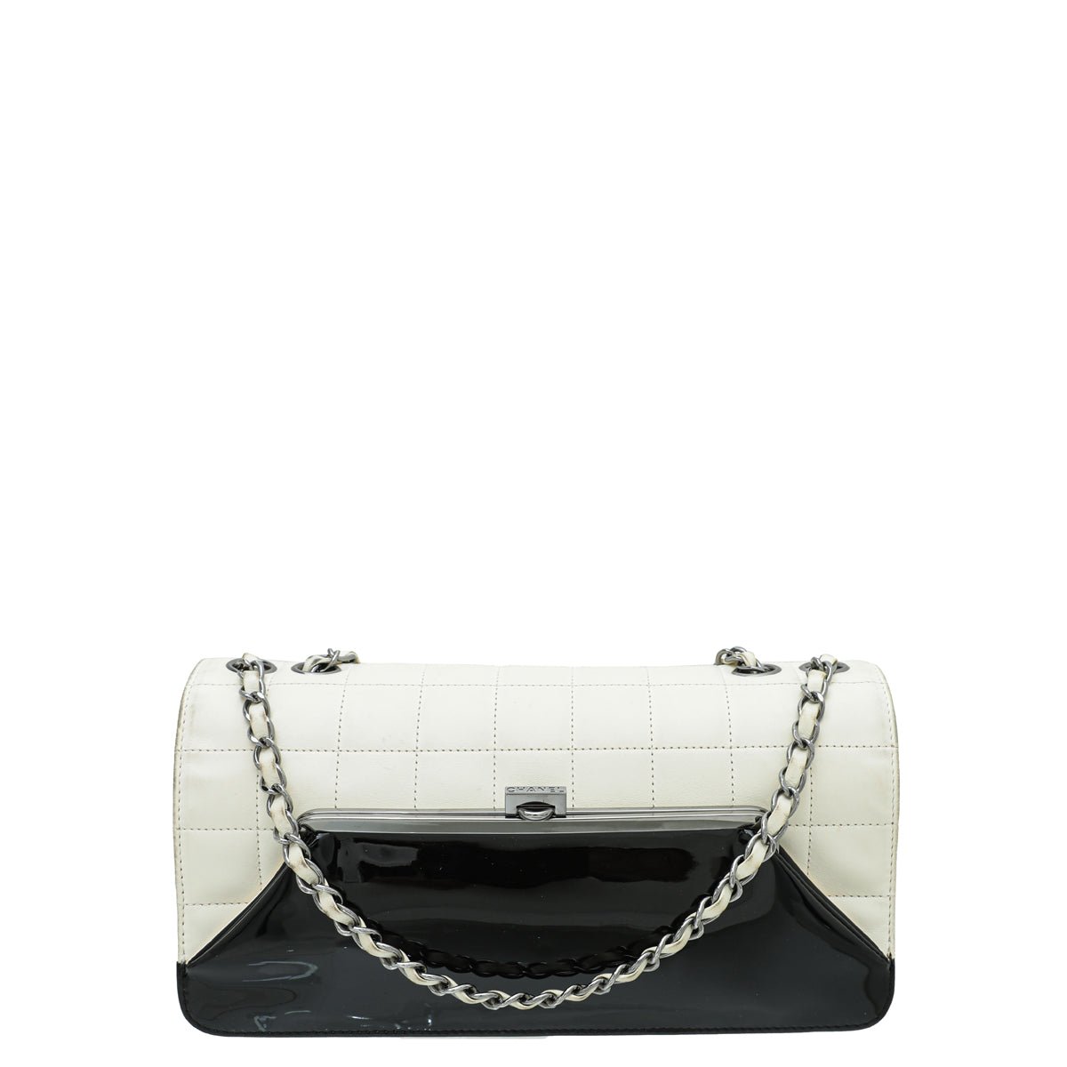 Chanel Bicolor Chocolate Bar Kiss Lock Flap Medium Bag-Chanel-THE CLOSET