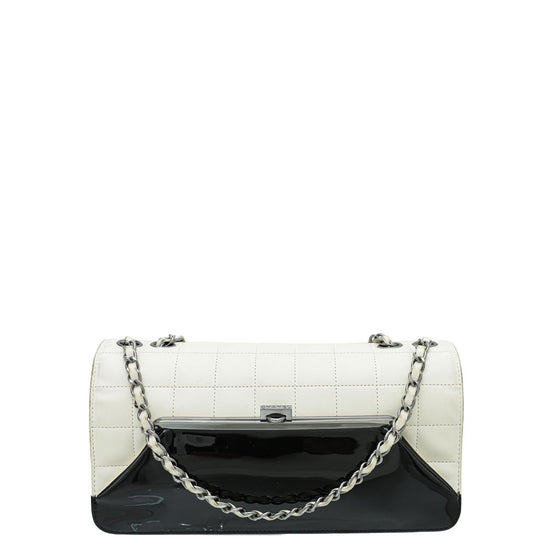 Chanel Bicolor Chocolate Bar Kiss Lock Flap Medium Bag – The Closet