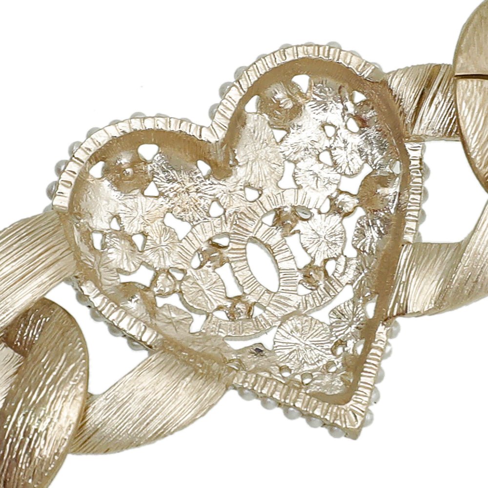 Chanel Bicolor Chunky Chain Heart Bracelet-Chanel-THE CLOSET