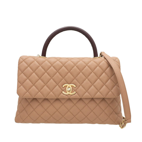 The Closet - Chanel Bicolor Coco Handle Bag W- Lizard Handle | The Closet