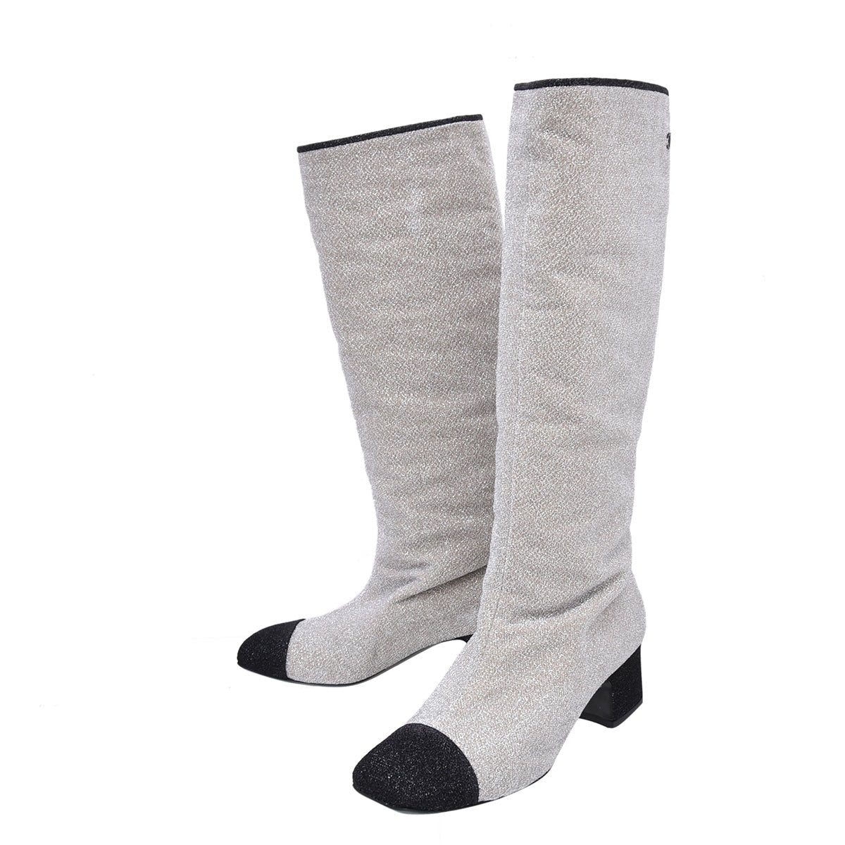 Chanel Bicolor Glitter Lurex Cap toe Fantasy Boots 39-Chanel-THE CLOSET