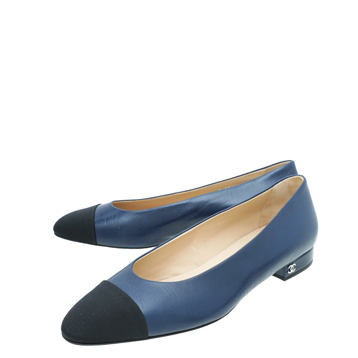 Chanel Bicolor Grosgrain Calf Ballet Flats 38-Chanel-THE CLOSET