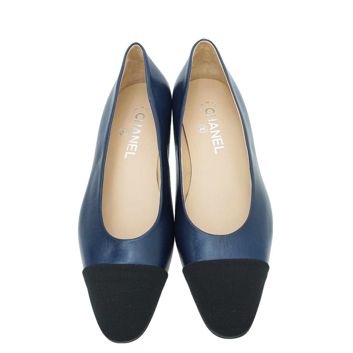 Chanel Bicolor Grosgrain Calf Ballet Flats 38-Chanel-THE CLOSET