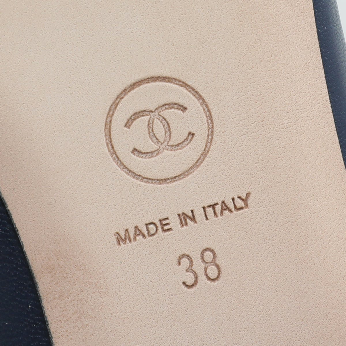 Chanel Bicolor Grosgrain Calf Ballet Flats 38-Chanel-THE CLOSET