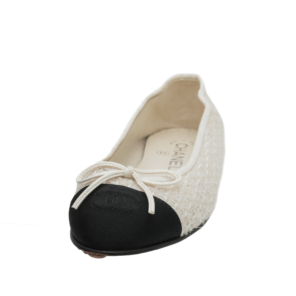 Chanel Bicolor Grosgrain Tweed Ballet Flats 36 – THE CLOSET