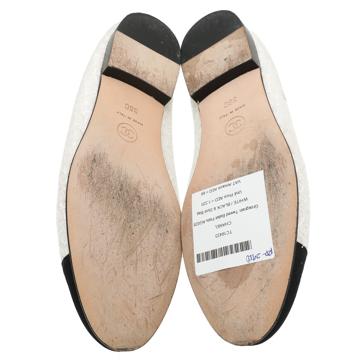 Chanel Bicolor Grosgrain Tweed Ballet Flats 36-Chanel-THE CLOSET