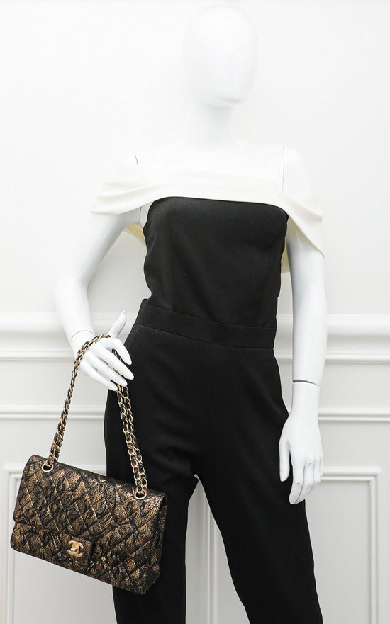 The Closet - Chanel Bicolor Lace Metallic Flap Medium Bag | The Closet