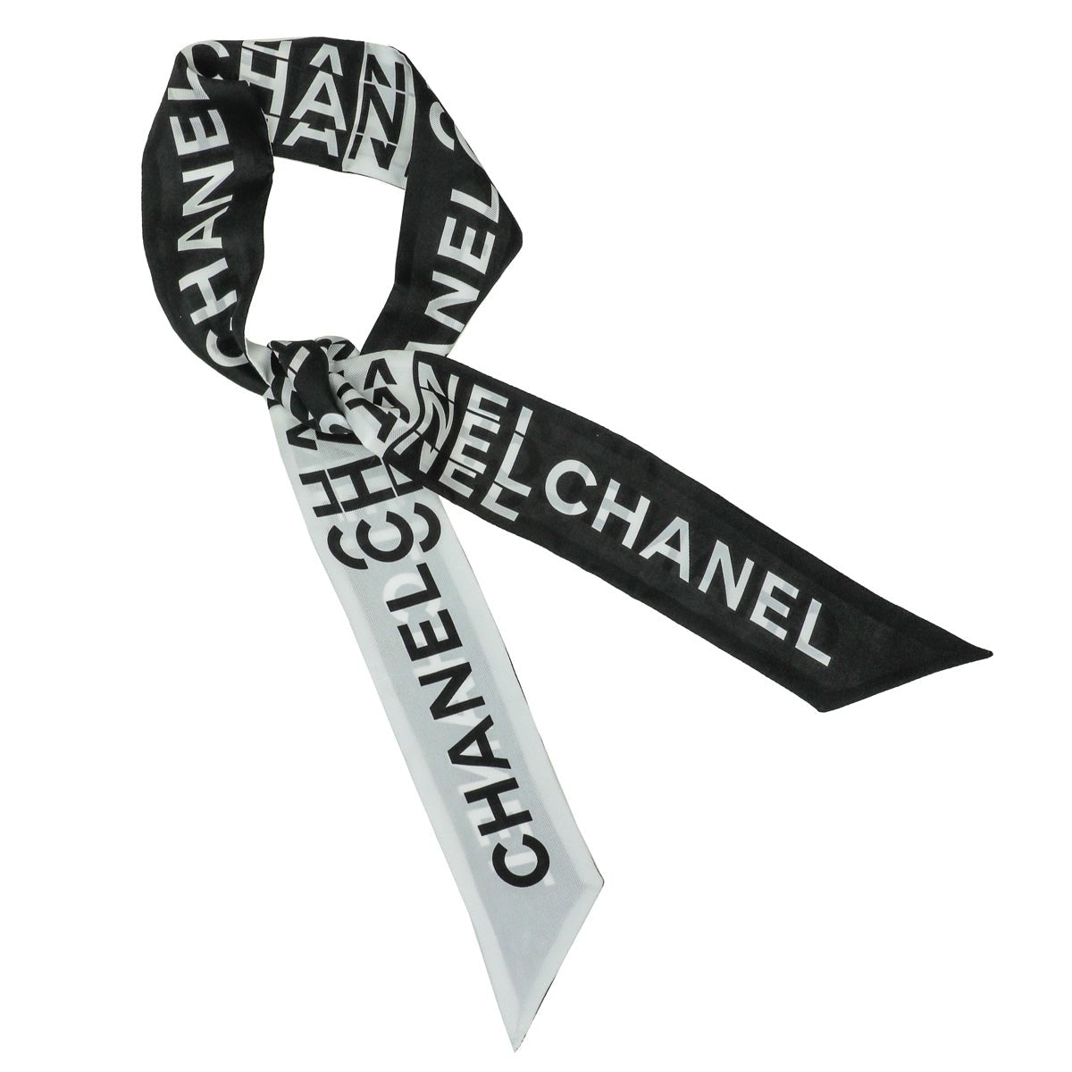 Chanel Bicolor Logo Scarf Twilly-Chanel-THE CLOSET